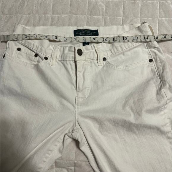 LRL Lauren Jeans Co. White Denim Women's Size 4 Stretch Straight Leg Polo RL - Picture 8 of 8